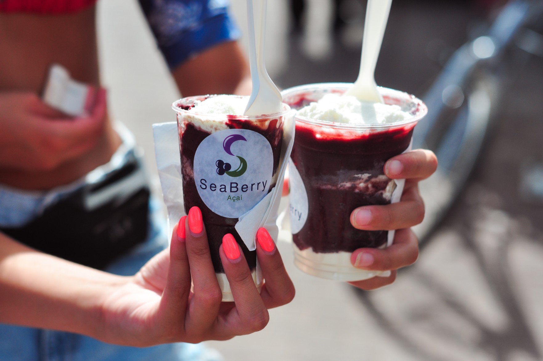 Two SeaBerry açaí bowls ready at Machico beach